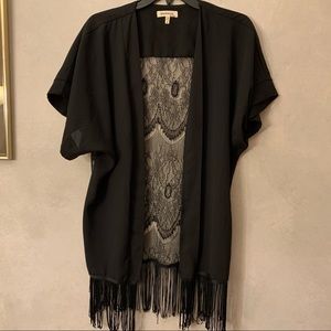 Lace Fringe Kimono | Monteau LA Size S